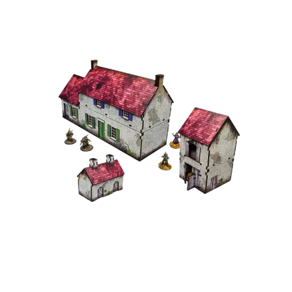 Pre-painted WWII Normandy Homestead with Outbuildings-Micro Art Studio-Radaddel
