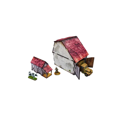 Pre-painted WWII Normandy Coach House with Chicken Coop-Micro Art Studio-Radaddel