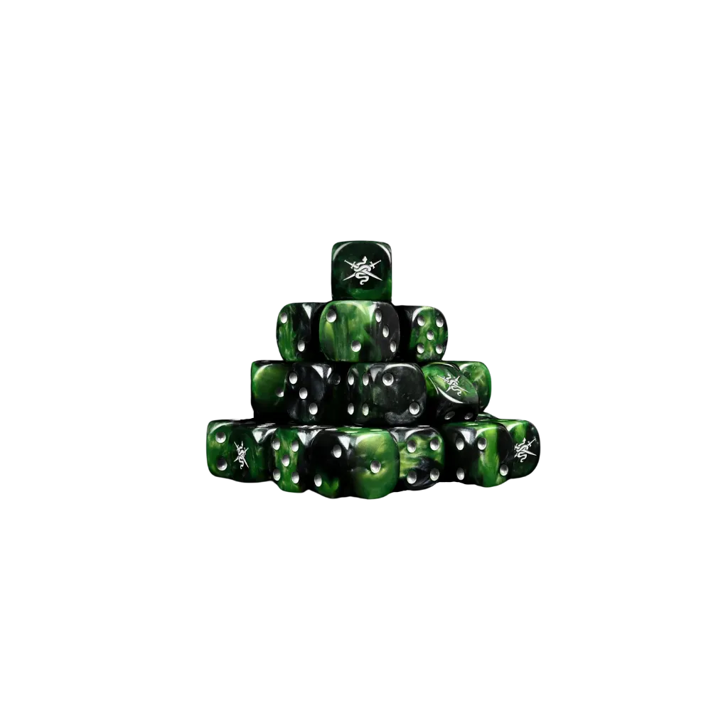 Shadow Vipers Green Round 16mm (25 Stück)-Baron of Dice-Radaddel