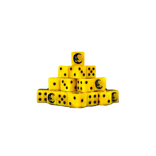 Yellow Full Moon Square 16mm (25 Stück)-Baron of Dice-Radaddel
