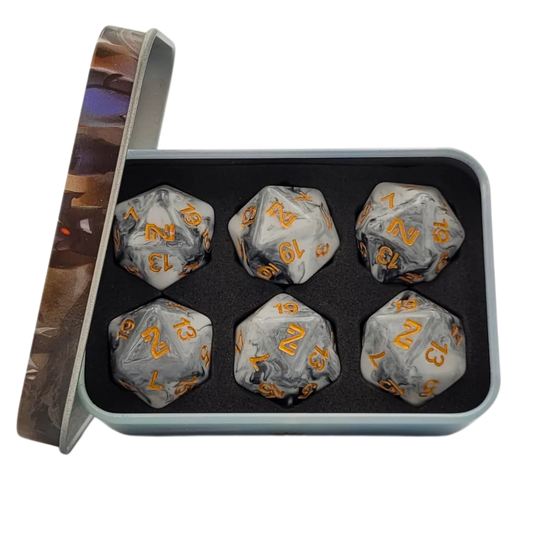 Infinity Offical Generic N4 Marbled with Gold D20 (6 Stück)-Baron of Dice-Radaddel
