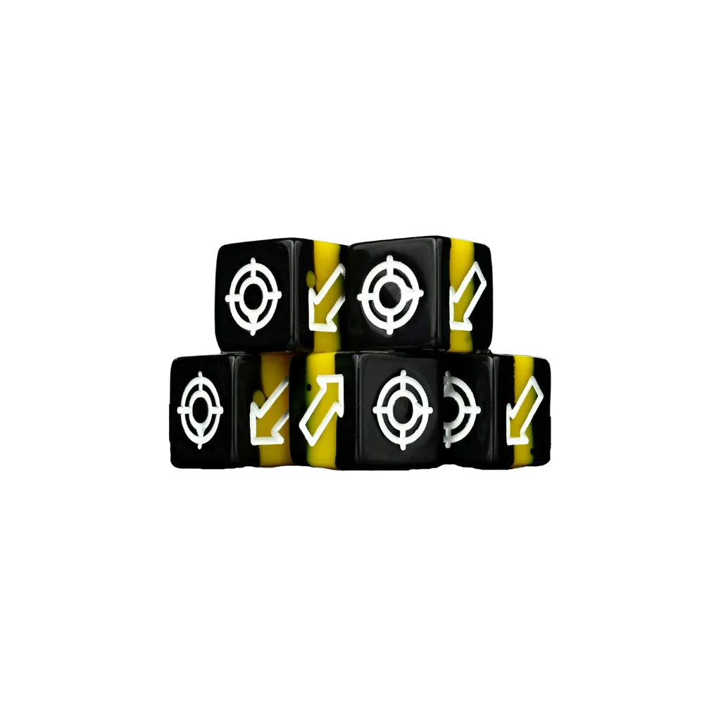Scatter Dice Black Yellow Square (5 Stück)-Baron of Dice-Radaddel