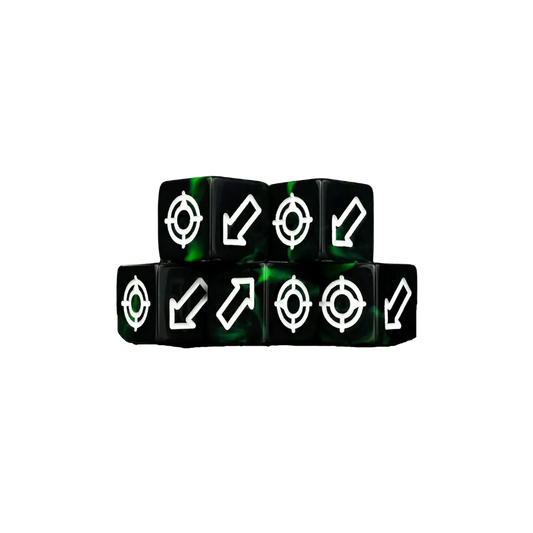 Scatter Dice Black Green Square (5 Stück)-Baron of Dice-Radaddel