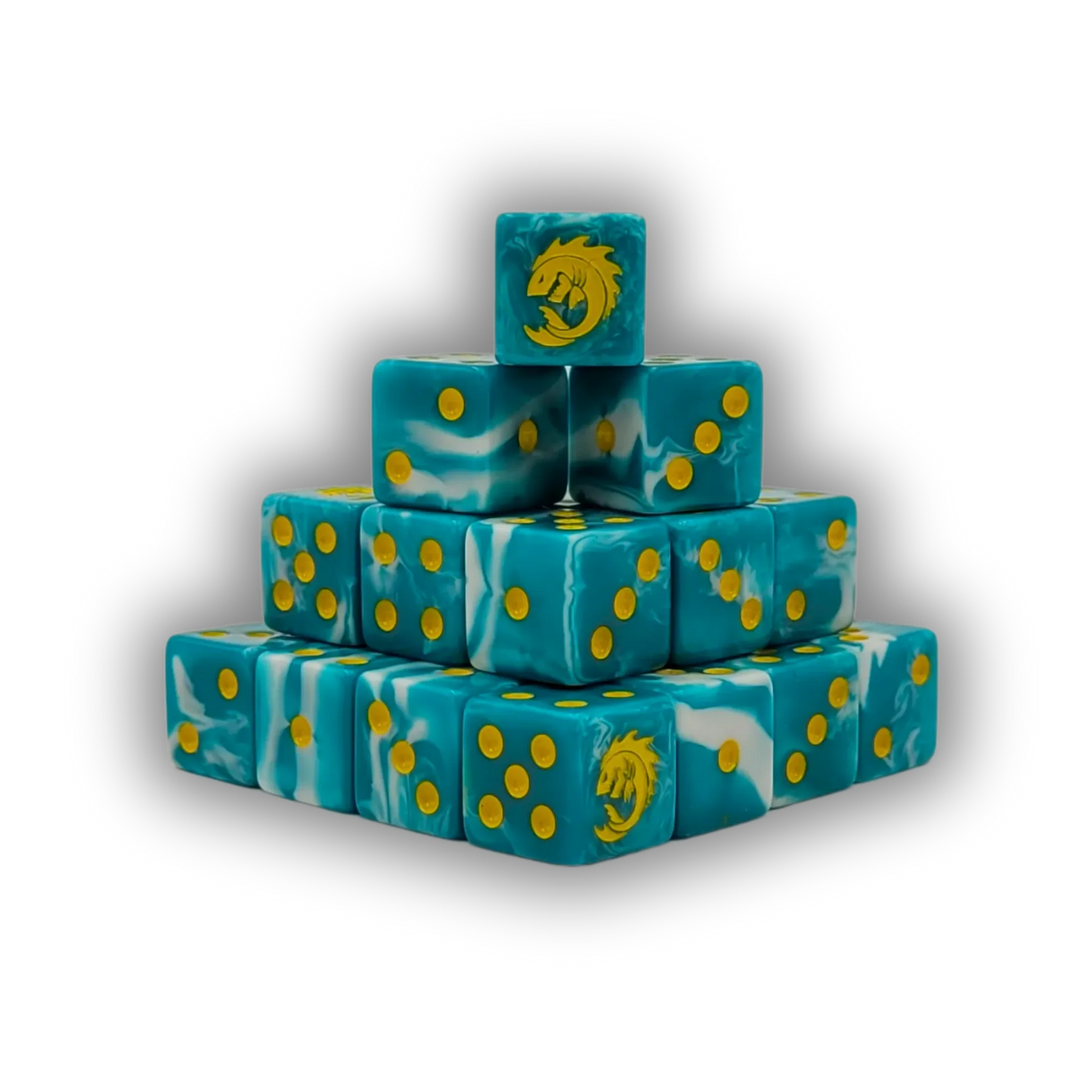 Sea Monsters Yellow Square 16mm (25 Stück)-Baron of Dice-Radaddel