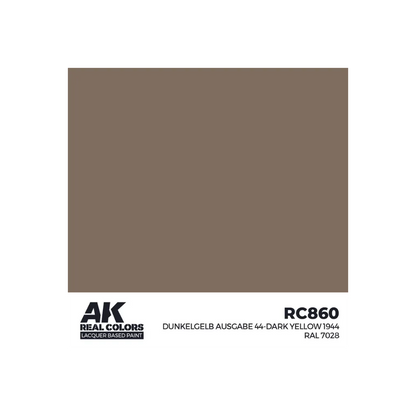 AK Real Colors Dunkelgelb Ausgabe 44-Dark Yellow 1944 RAL 7028 17 ml-AK-Interactive-Radaddel