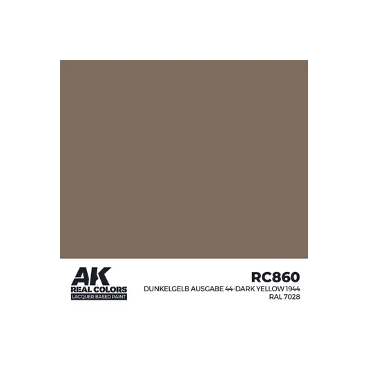 AK Real Colors Dunkelgelb Ausgabe 44-Dark Yellow 1944 RAL 7028 17 ml-AK-Interactive-Radaddel