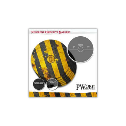 Danger Zone WH40K Neoprene Objective Markers-PWork Wargames-Radaddel