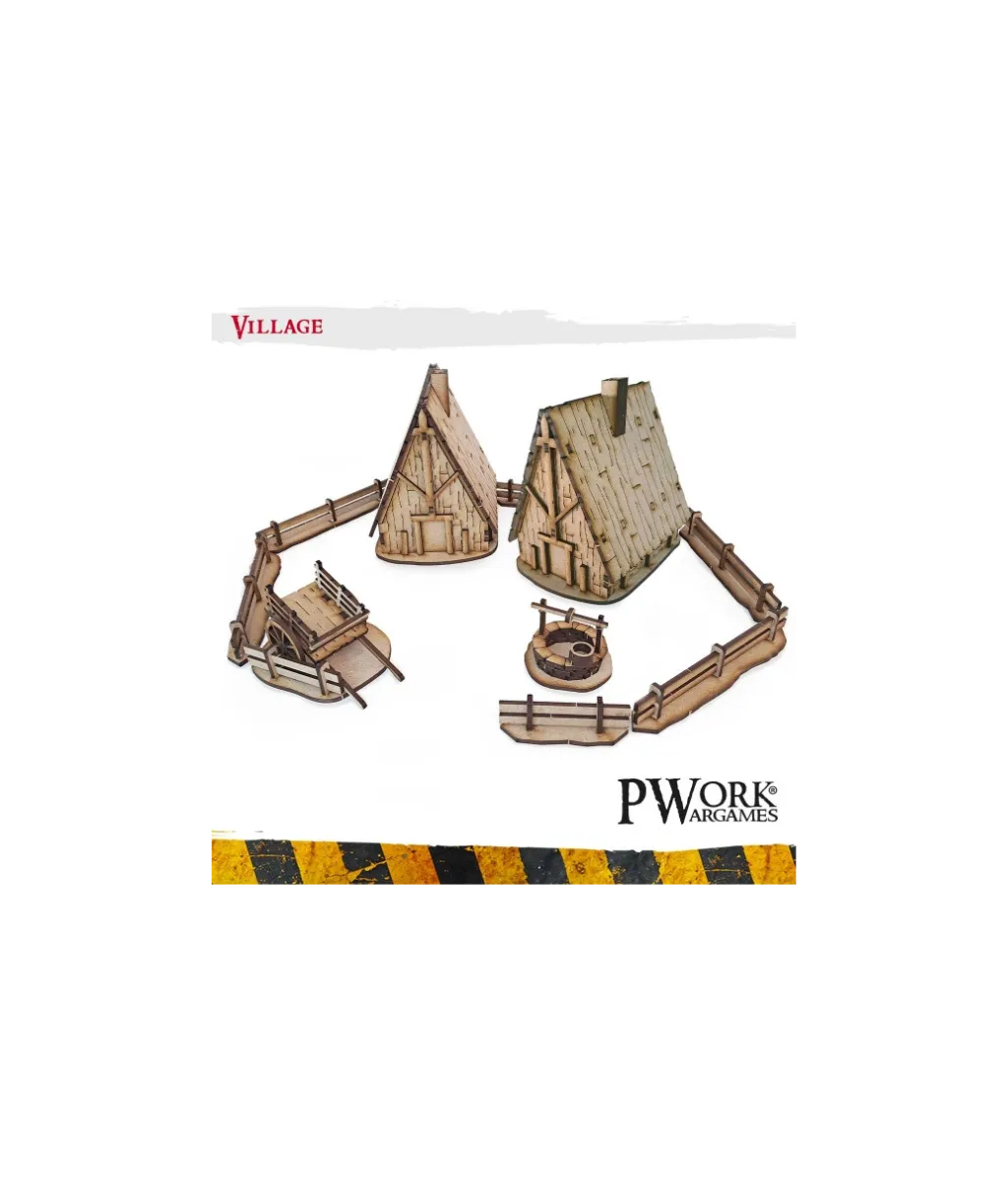 MDF Terrain The Village-PWork Wargames-Radaddel