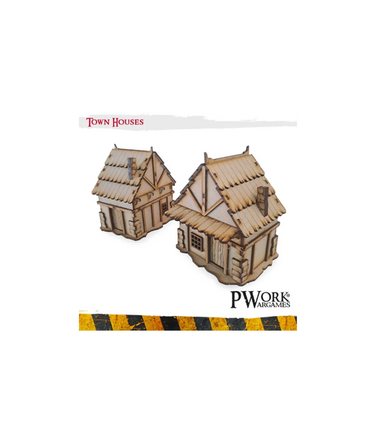 MDF Terrain Town Houses-PWork Wargames-Radaddel