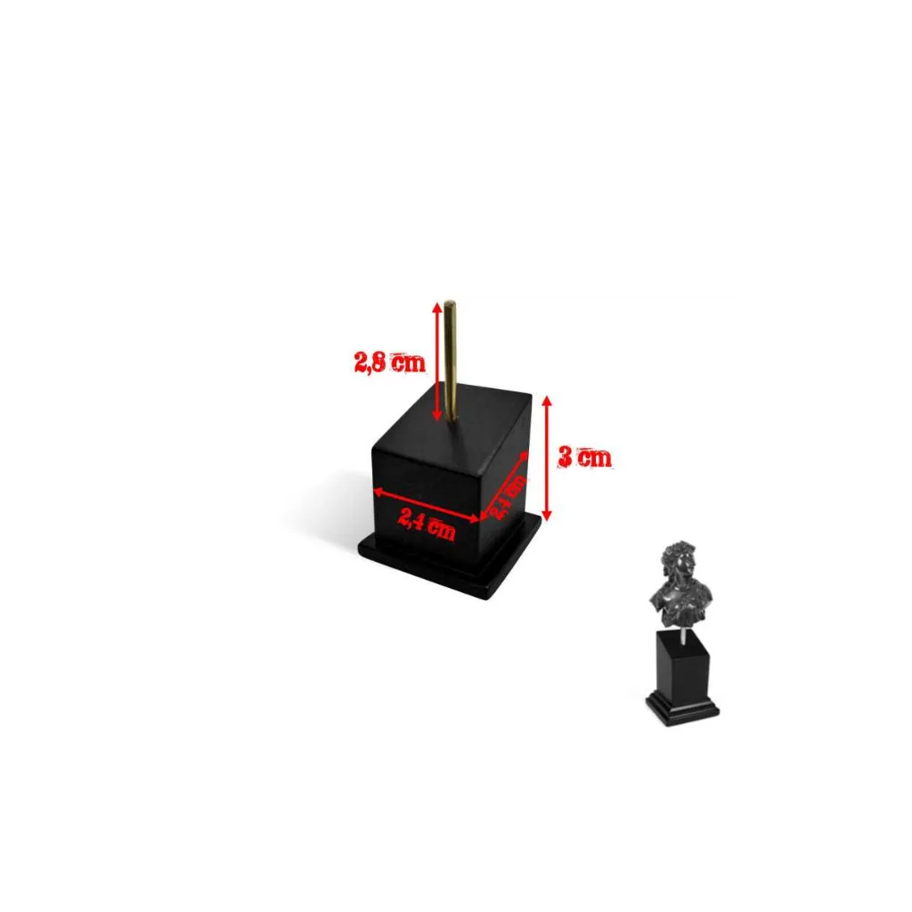 Büste Holzsockel 2.5x2.5cm Schwarz-Greenstuff World-Radaddel