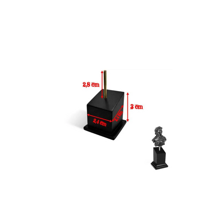 Büste Holzsockel 2.5x2.5cm Schwarz-Greenstuff World-Radaddel