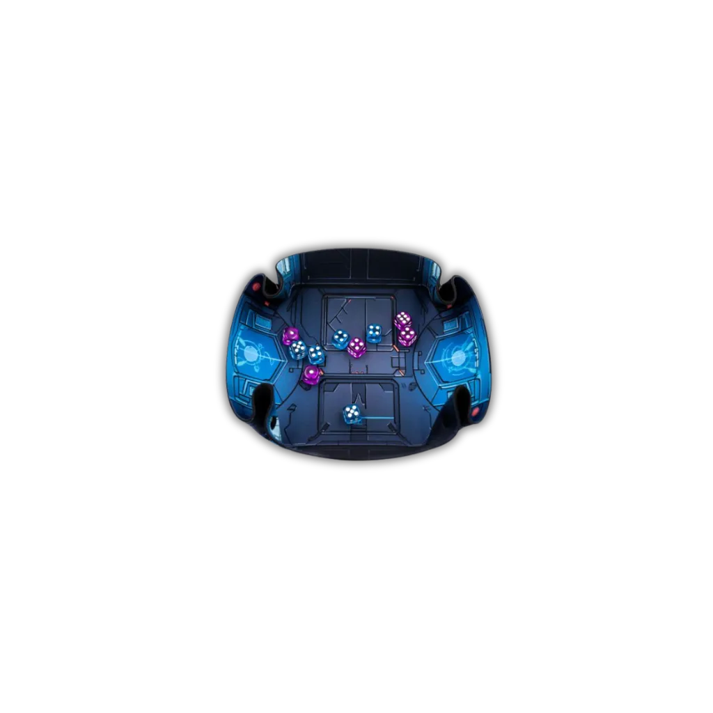 Premium Dice Tray Spaceship HUD-Playmats.eu-Radaddel