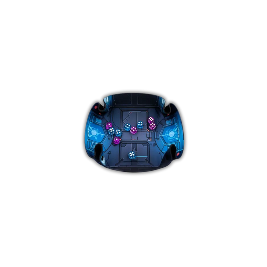 Premium Dice Tray Spaceship HUD-Playmats.eu-Radaddel