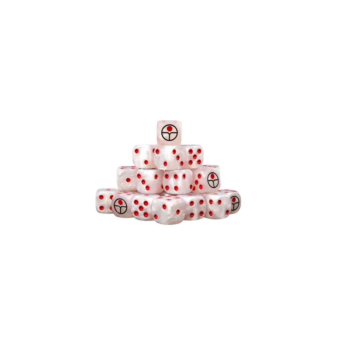 Universal Peace white Dice 16mm Round (25 Stück)-Baron of Dice-Radaddel