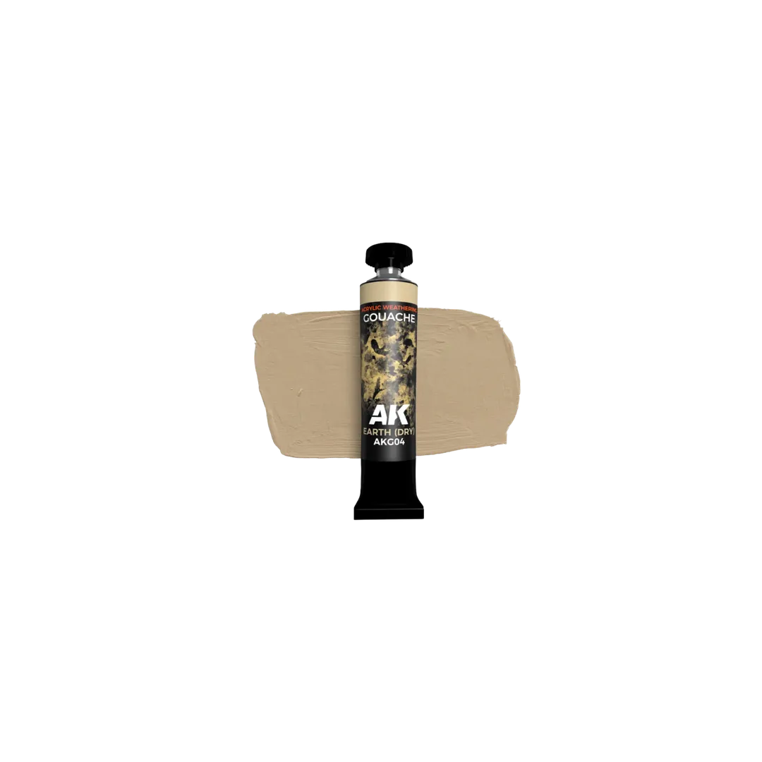 AK Gouache Earth (Dry) 20 ml-AK-Interactive-Radaddel