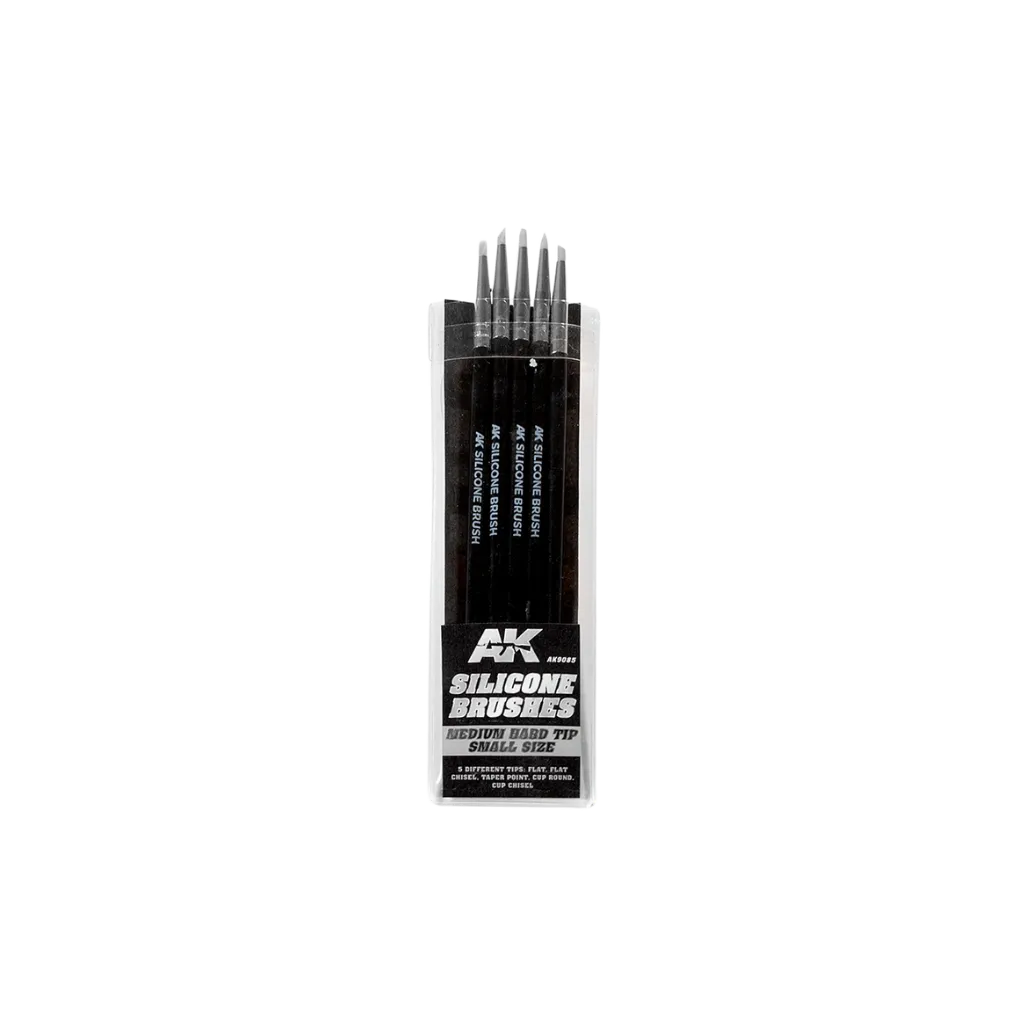 Set of 5 Silicone Brushes Medium Hard Tip Small AK-AK-Interactive-Radaddel