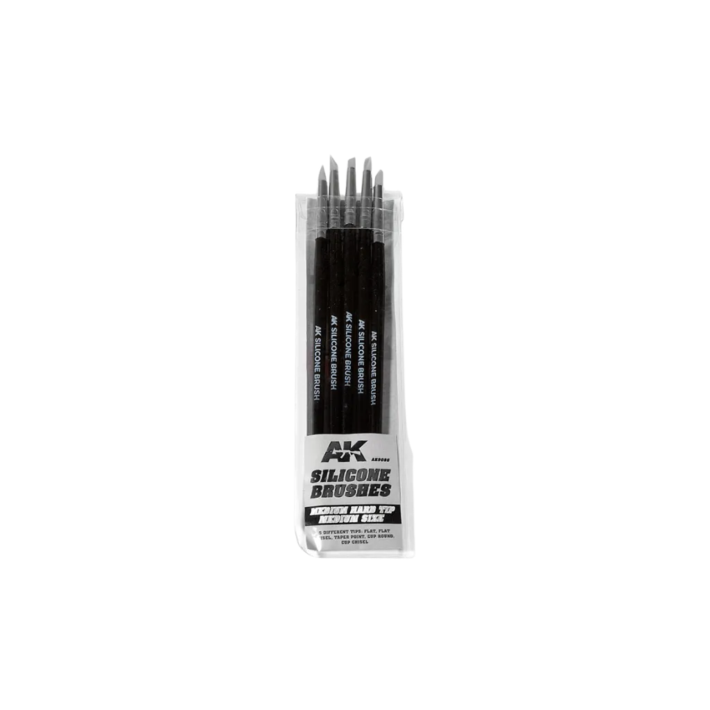 Set of 5 Silicone Brushes Medium Hard Tip Medium AK-AK-Interactive-Radaddel