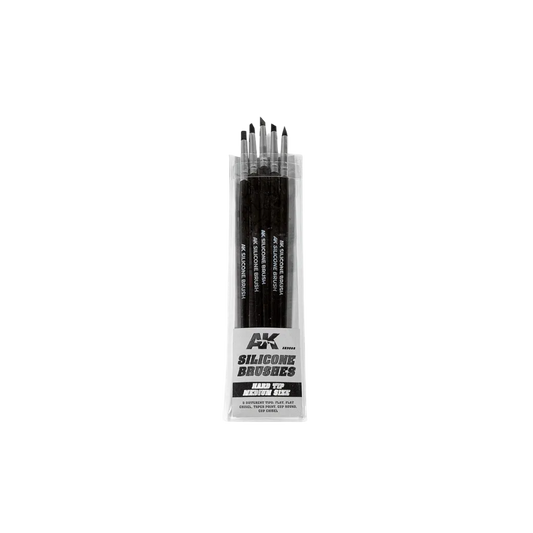 Set of 5 Silicone Brushes Hard Tip Medium AK-AK-Interactive-Radaddel
