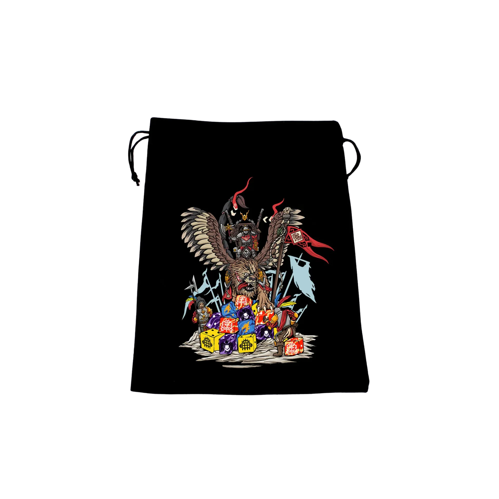Premium Black Dice Bag - Hippogryph Knight-Baron of Dice-Radaddel