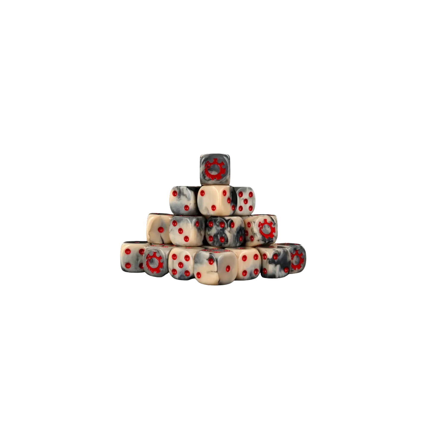 Alien Beige & Red Dice 16mm Round (25 Stück)-Baron of Dice-Radaddel