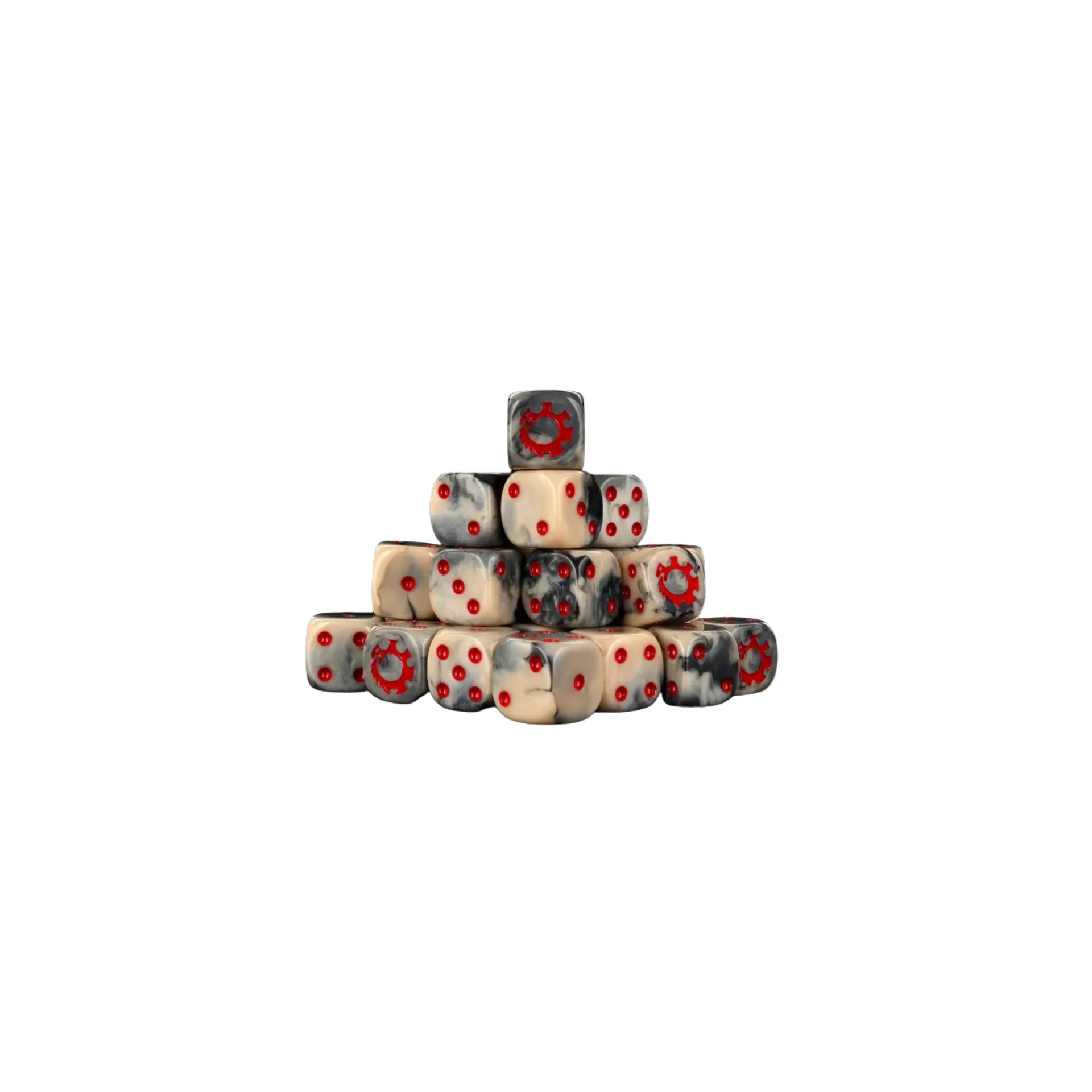 Alien Beige & Red Dice 16mm Round (25 Stück)-Baron of Dice-Radaddel