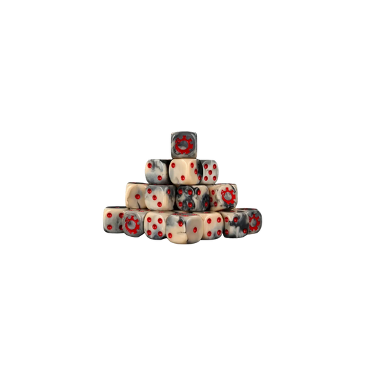 Alien Beige & Red Dice 16mm Round (25 Stück)-Baron of Dice-Radaddel