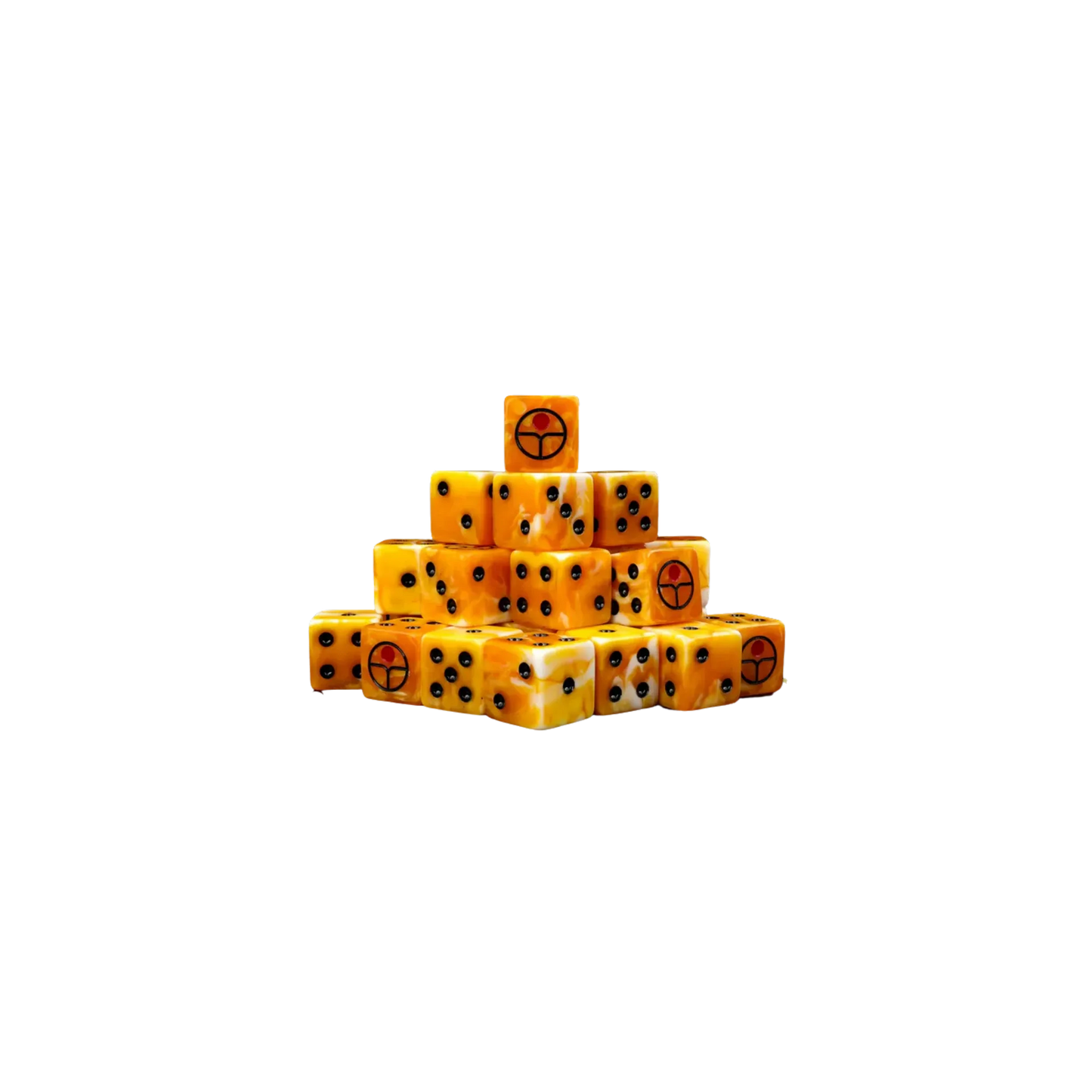 Universal Peace Ochre Dice 16mm Square (25 Stück)-Baron of Dice-Radaddel