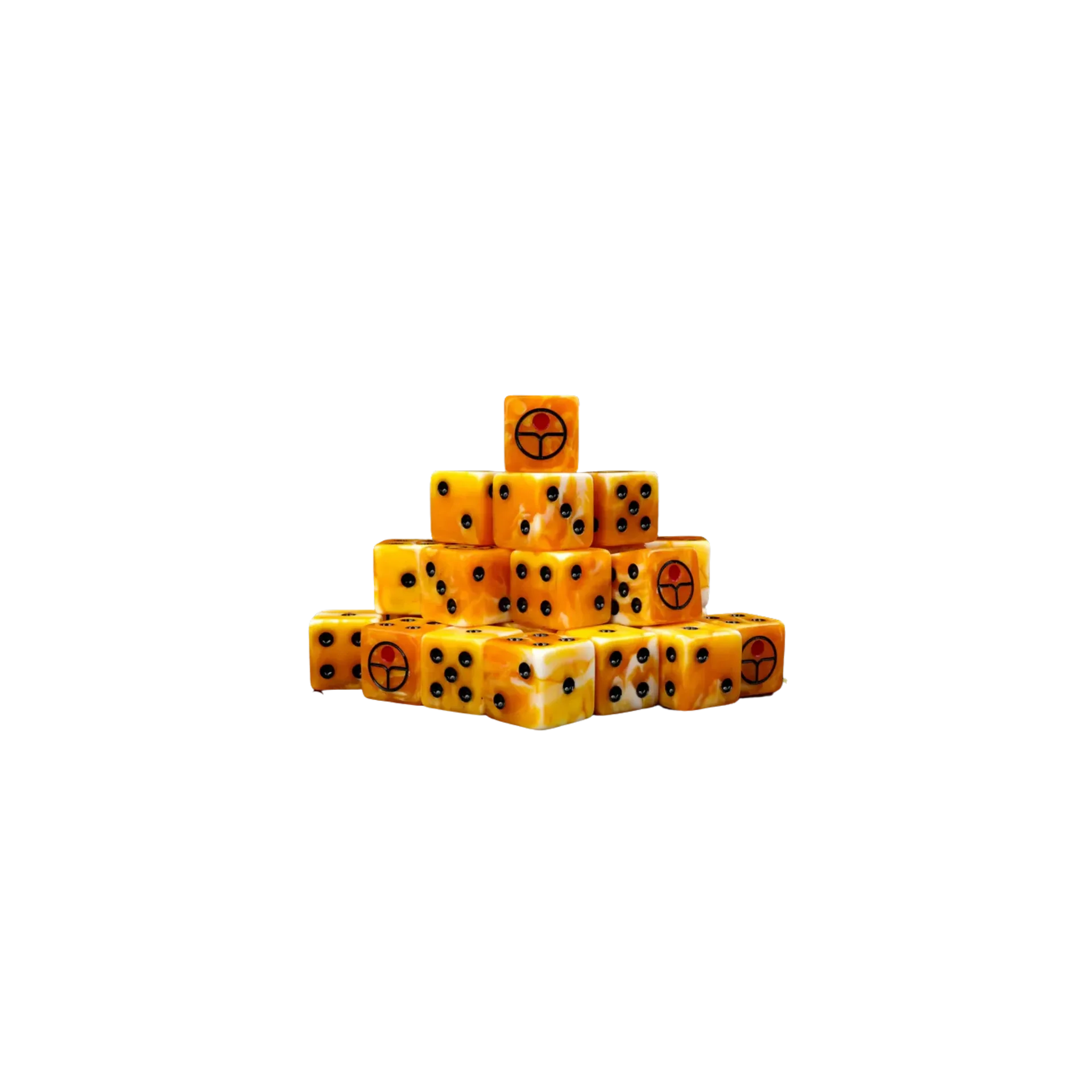 Universal Peace Ochre Dice 16mm Square (25 Stück)-Baron of Dice-Radaddel