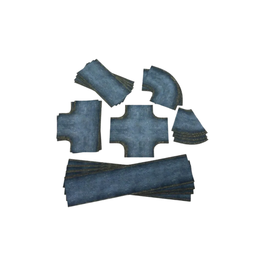 Old Asphalt Roads - Rubber 2D Road Set 15mm-Playmats.eu-Radaddel