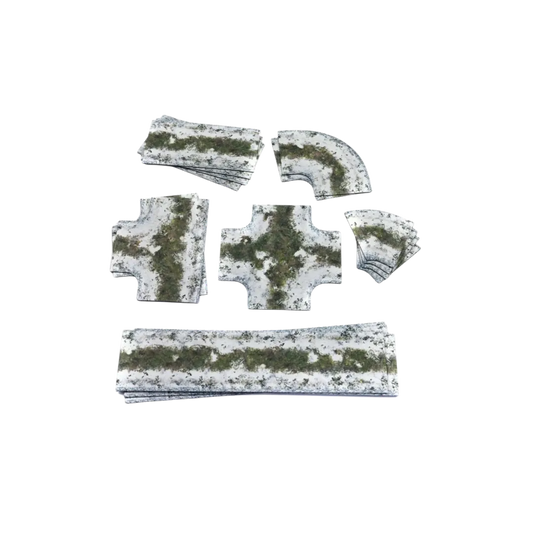 Winter muddy Roads - Rubber 2D Road Set 15mm-Playmats.eu-Radaddel