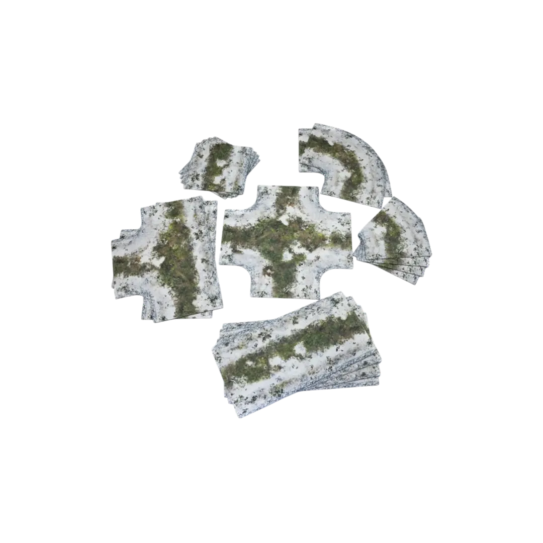 Winter muddy Roads - Rubber 2D Road Set 28mm-Playmats.eu-Radaddel
