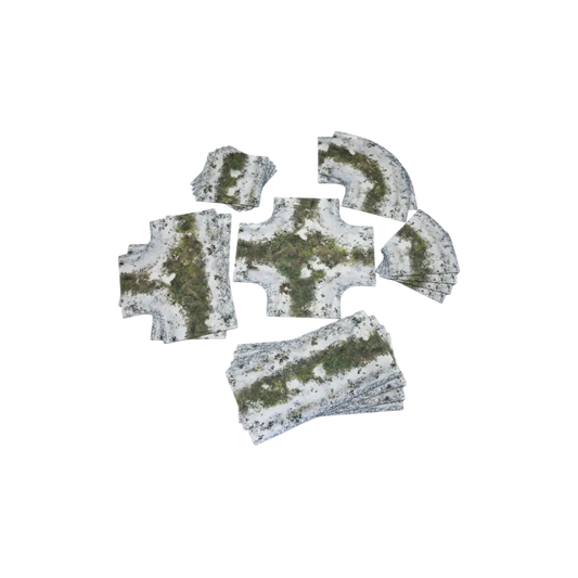 Winter muddy Roads - Rubber 2D Road Set 28mm-Playmats.eu-Radaddel