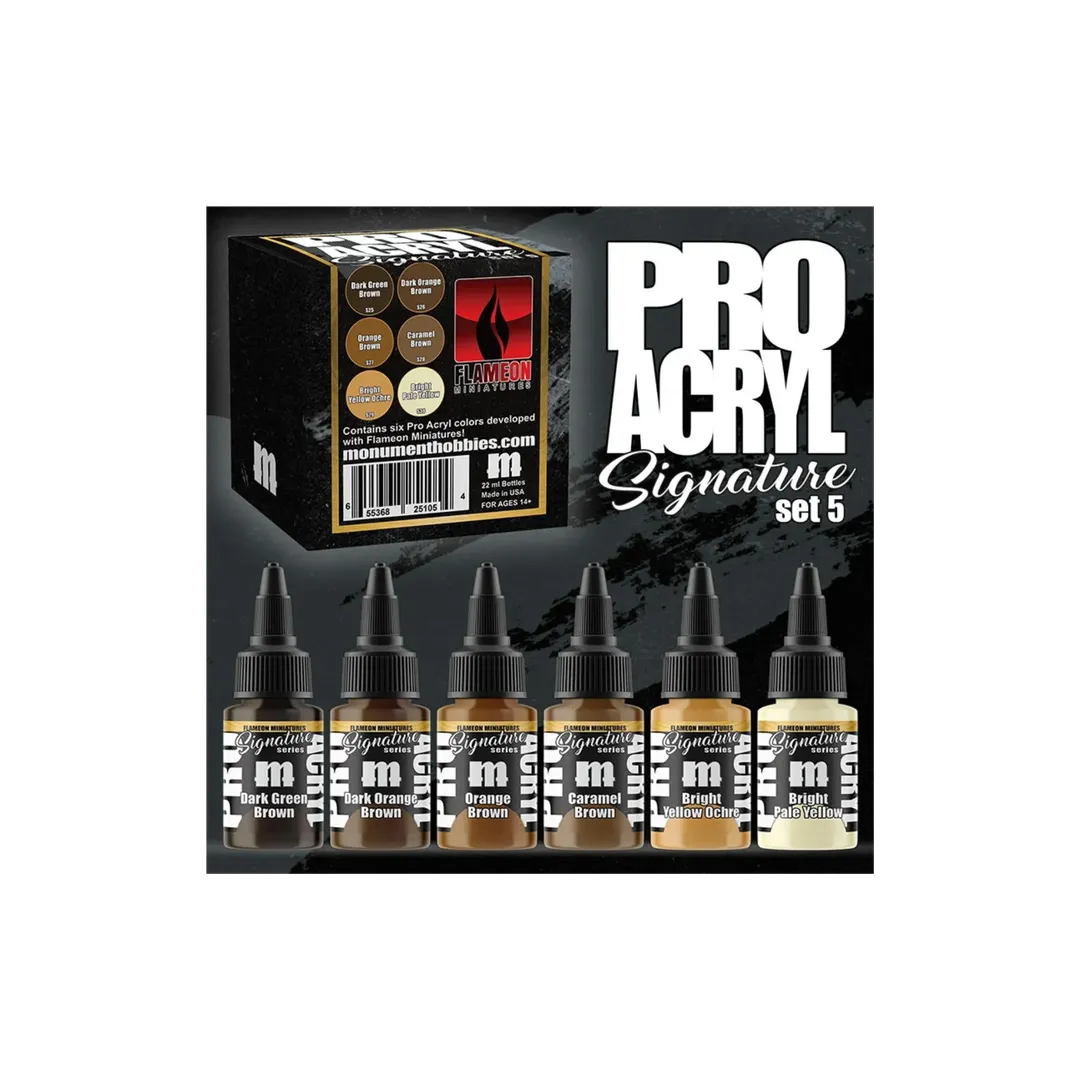 Pro Acryl Flameon Miniatures - 6 Paints (6x22ml)-Monument Hobbies-Radaddel