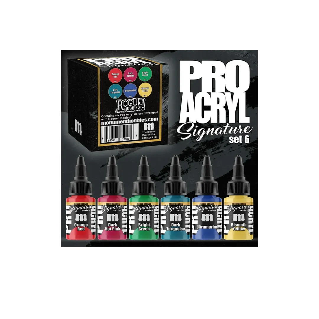 Pro Acryl Rogue Hobbies - 6 Paints (6x22ml)-Monument Hobbies-Radaddel