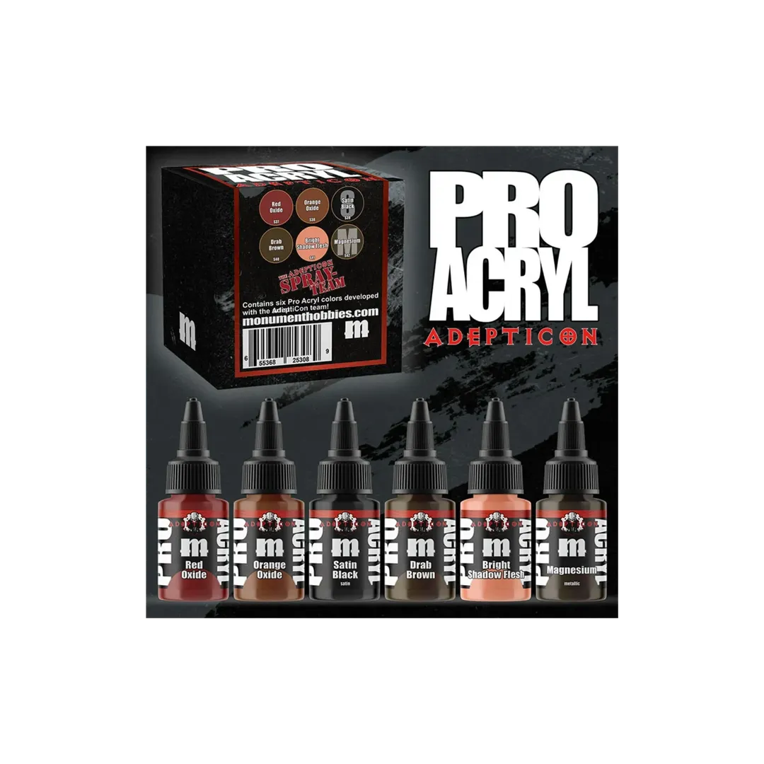 Pro Acryl AdeptiCon Spray Team - 6 Paints (6x22ml)-Monument Hobbies-Radaddel