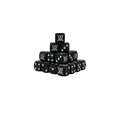 Military Sergeant Black Dice 16mm Round (25 Stück)-Baron of Dice-Radaddel