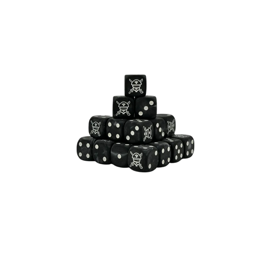 Military Sergeant Black Dice 16mm Round (25 Stück)-Baron of Dice-Radaddel