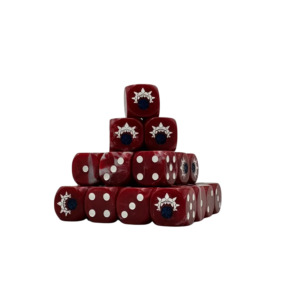 Slaughterer of Worlds Dark Red Dice 16mm Round (25 Stück)-Baron of Dice-Radaddel