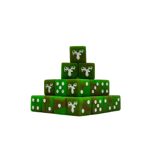 Forest Stag Green Dice 16mm Square (25 Stück)-Baron of Dice-Radaddel