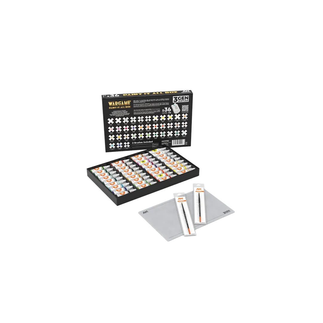 AK Wargame Paint It All Box 36 Colors 3Gen-AK-Interactive-Radaddel