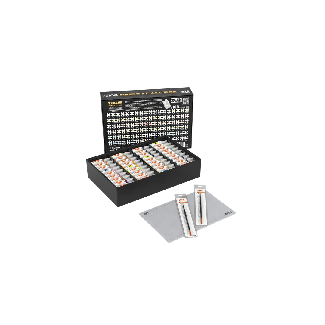 AK Wargame Paint It All Box 72 Colors 3Gen-AK-Interactive-Radaddel
