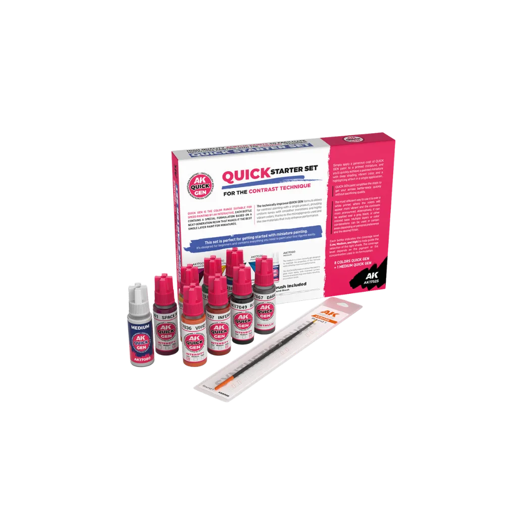 AK QUICK GEN Starter Set (1 Brush)-AK-Interactive-Radaddel