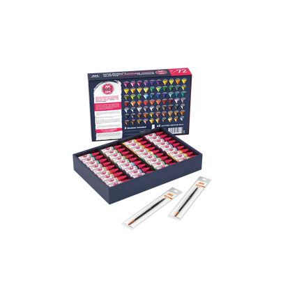 AK QUICK GEN Paint Set 72 Colors (2 Brushes)-AK-Interactive-Radaddel