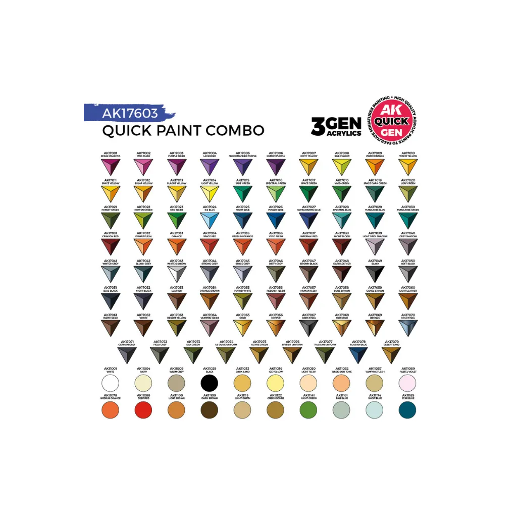 AK QUICK GEN Paint Combo Set 100 Colors-AK-Interactive-Radaddel