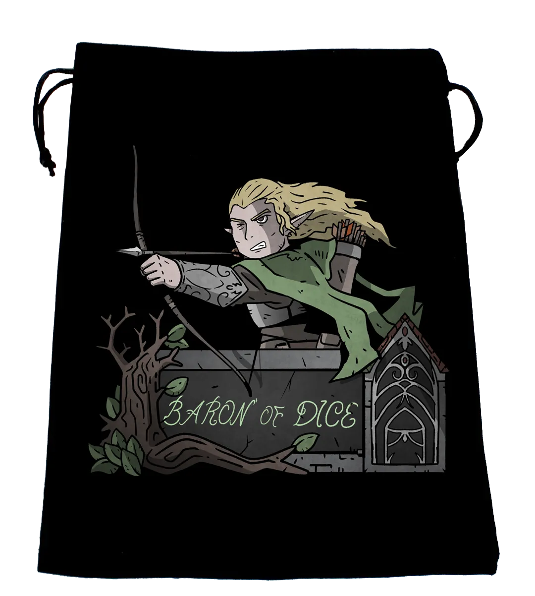 Premium Black Dice Bag - Sole Ring - Elves-Baron of Dice-Radaddel