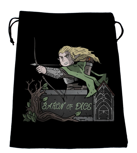 Premium Black Dice Bag - Sole Ring - Elves-Baron of Dice-Radaddel