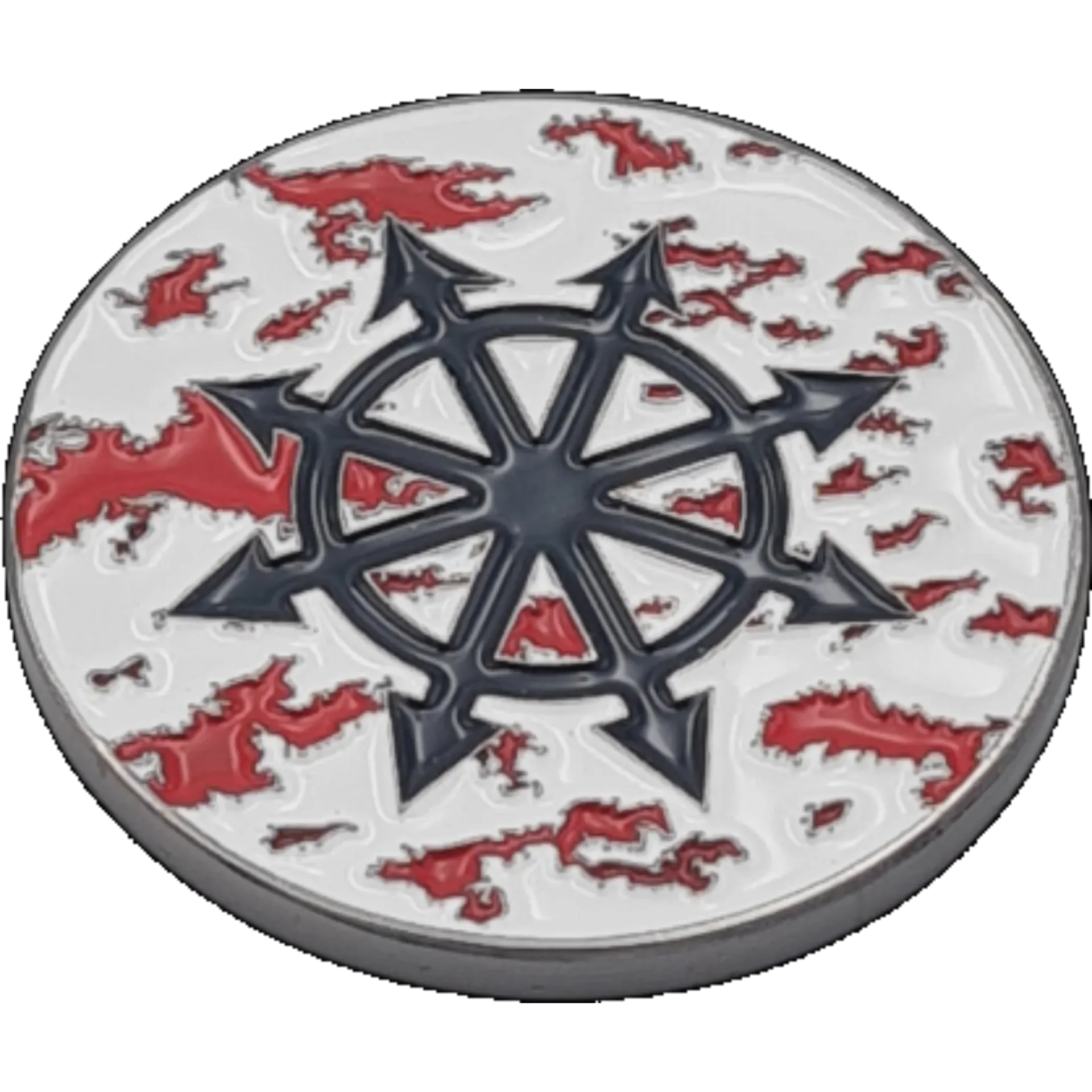 40mm Metal Coin - Blood Speckled Chaos Star-Baron of Dice-Radaddel
