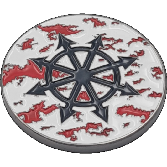 40mm Metal Coin - Blood Speckled Chaos Star-Baron of Dice-Radaddel