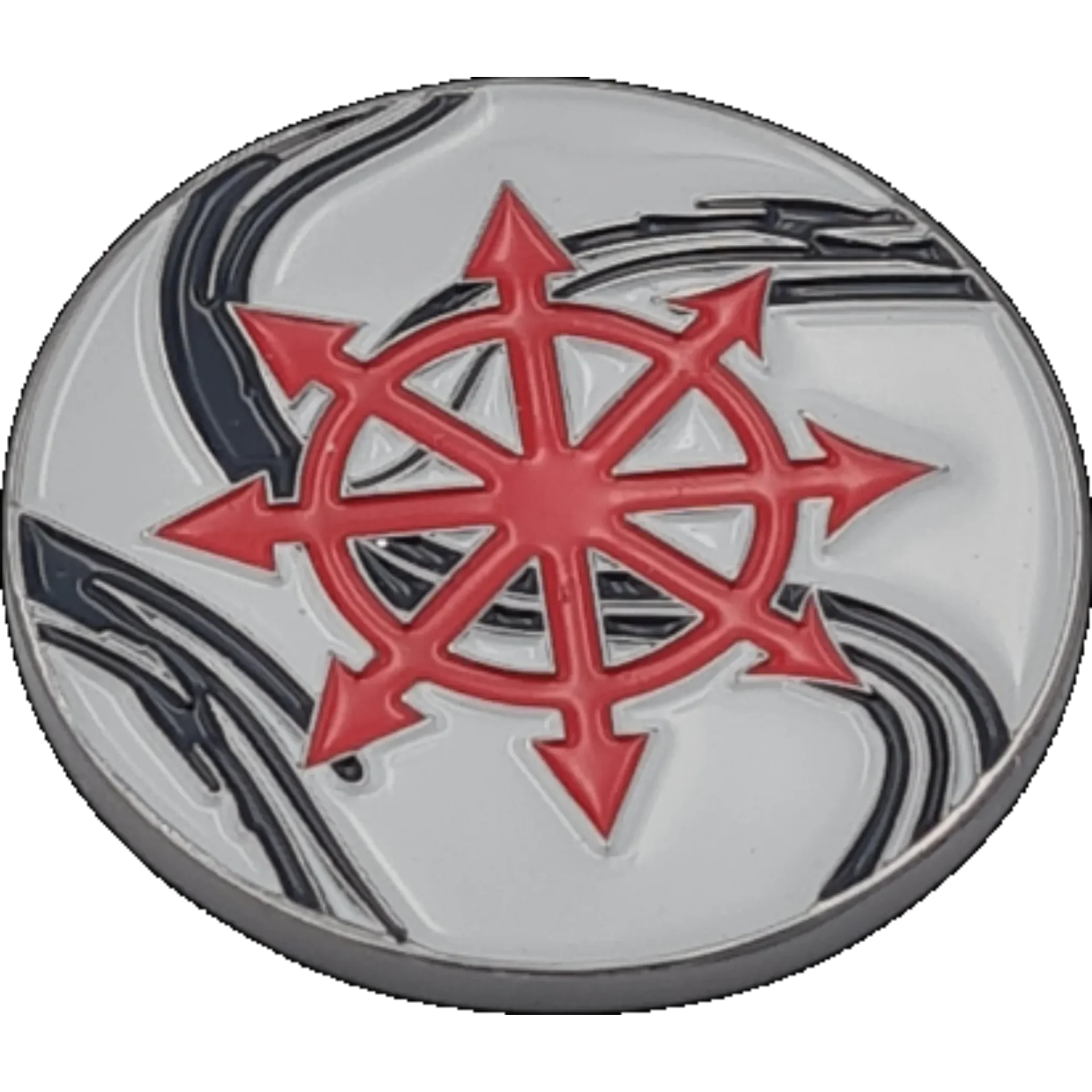 40mm Metal Coin - Marbled Chaos Star-Baron of Dice-Radaddel