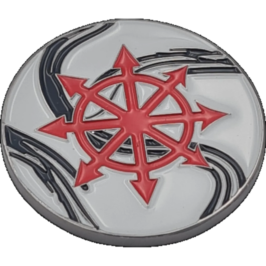 40mm Metal Coin - Marbled Chaos Star-Baron of Dice-Radaddel